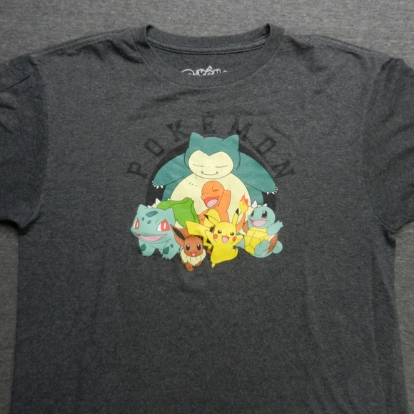 Boys Pokemon T-Shirt Size XL Gray Pikachu Spell Out - Picture 2 of 12